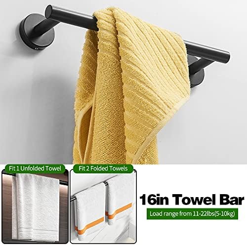Sturdy Modern 10-Piece Bathroom Towel Holder Set Black