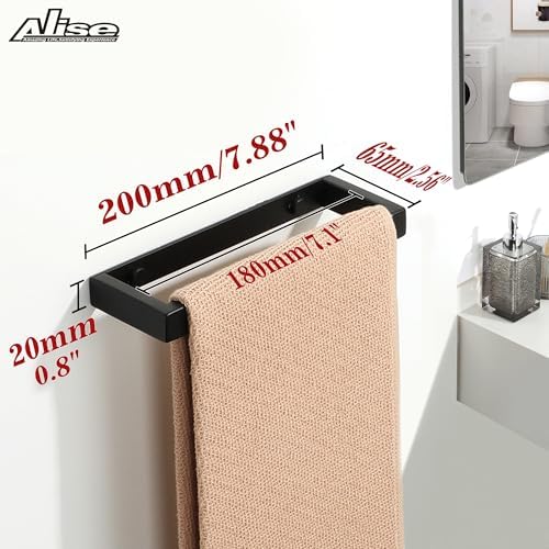 Alise Bath towel bar stainless steel elegant matte black
