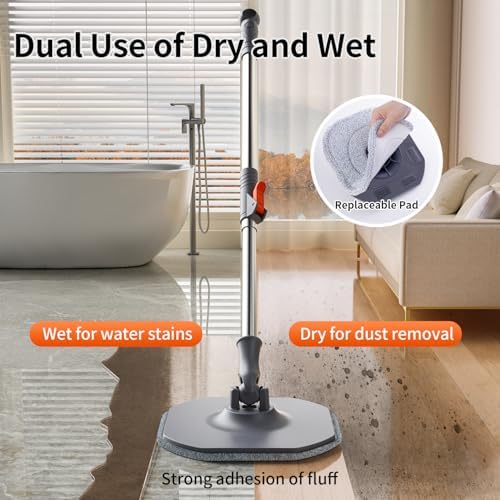 Ultimate Spin Mop Bucket Set with Separate Water 360 Rotation Power-Free Design