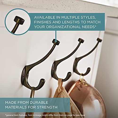5-Pack Matte Nickel Double Wall Hooks for Coats More