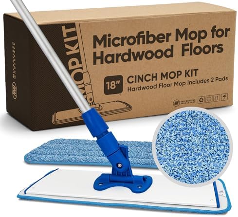 Cinch Mop - Quick Clean Reusable Microfiber Mop for Hardwood Floors