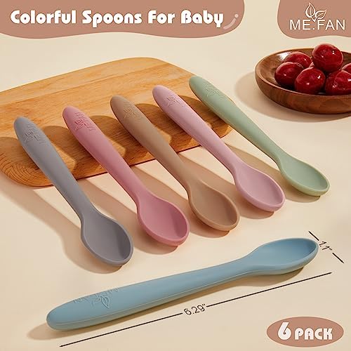 MEFAN Silicone Baby Spoons 6-Pack