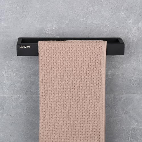 GERZWY Modern Black Towel Holder SS304 Plate