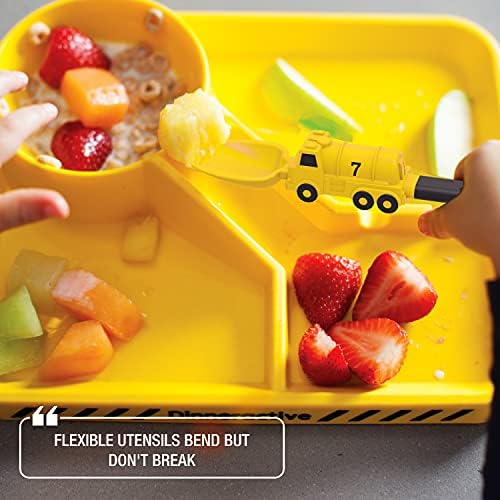 Dinneractive Yellow Firefighter Kids Utensils Set
