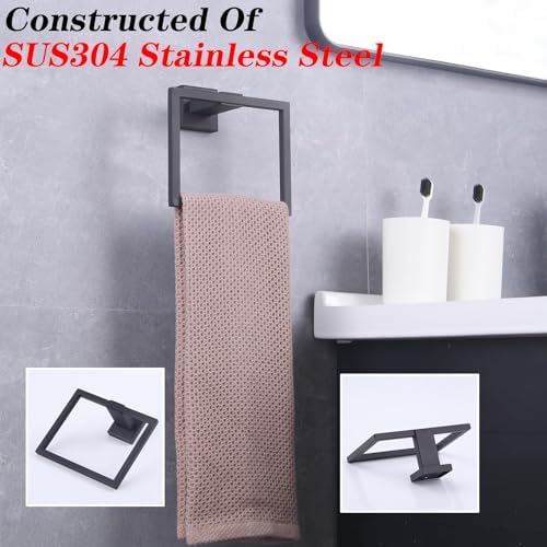 Modern Black Stainless Steel Towel Holder