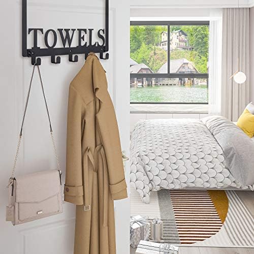 Over the Door Towel Hook Black Sandblasted Door Mount Towel Holder