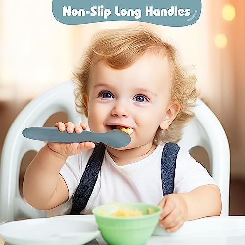 MEFAN Silicone Baby Spoons 6-Pack