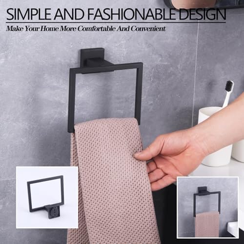 Modern Black Stainless Steel Towel Holder