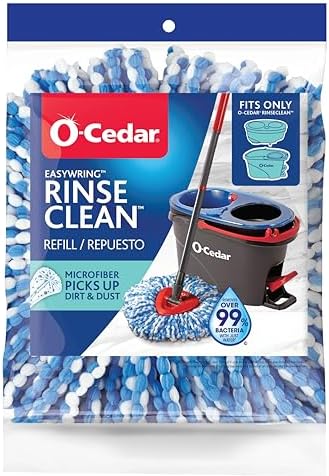 O-Cedar Microfiber Cloth Mop Refill 1-Pack Durable Bacteria-Killing Efficient Cleaning