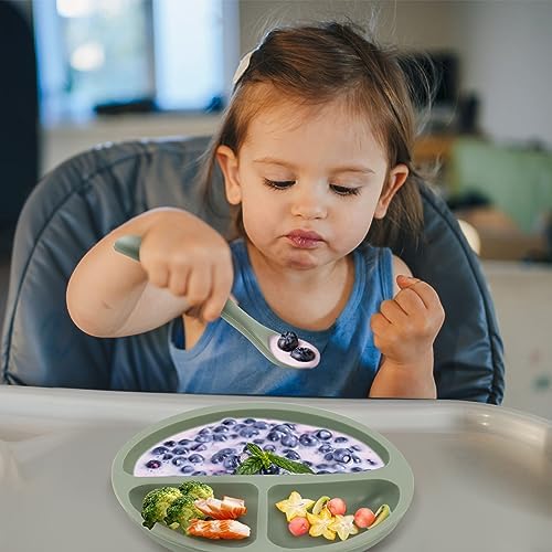 Eascrozn 6-Piece Silicone Baby Spoons Soft Safe for Self-Feeding
