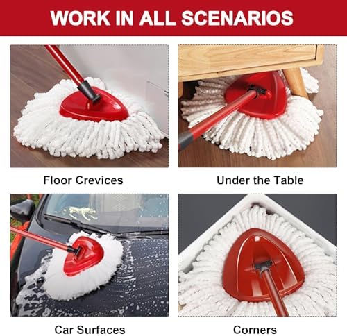 4-Pack Mop Heads Replacement for O-Ceda Easy Wrin Spin Mop
