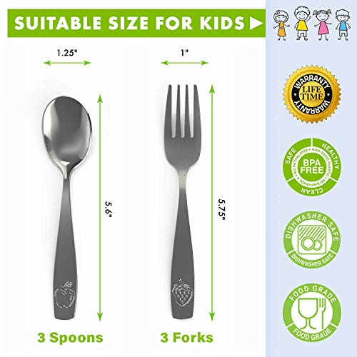 6-Piece Stainless Steel Kids Flatware Set for Grown-Up Feeling
