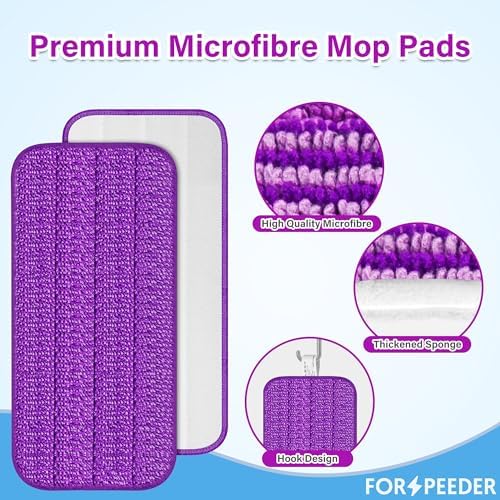 FORSPEEDER Reusable Mop Pads Machine Washable for Swiffer Wet Jet Spray Mop