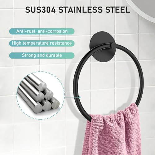 SetSail 304 Stainless Steel Towel Holder Matte Black Bathroom Kitchen
