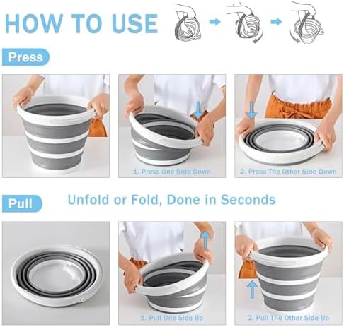 Perfect for Storage and Use - 2-Pack 10L Collapsible Buckets