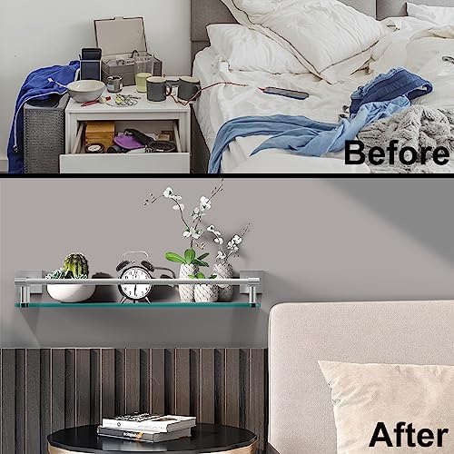 SFGSOWOR 20 Tempered Glass Bathroom Shelf