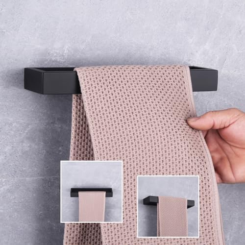 GERZWY Modern Black Towel Holder SS304 Plate