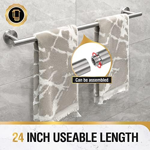 HITSLAM Brushed Nickel 257-Inch Wall-Mounted Towel Bar for Bathroom