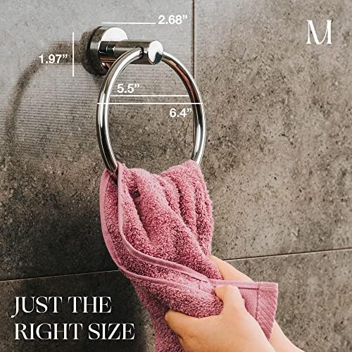 Marmolux ACC Chrome Towel Ring Hand Towel Holder for Bathroom Wall