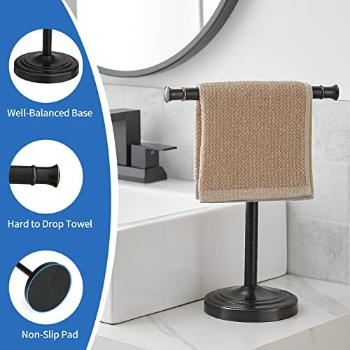 RUMOSE 13-Inch Oil Rubbed Bronze Towel Stand Space-Saving Towel Holder
