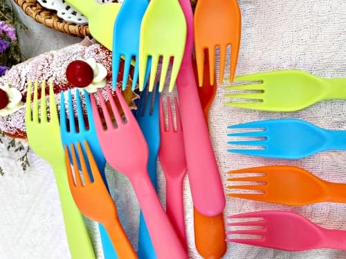 Jawbush 16Pcs Plastic Kids Forks