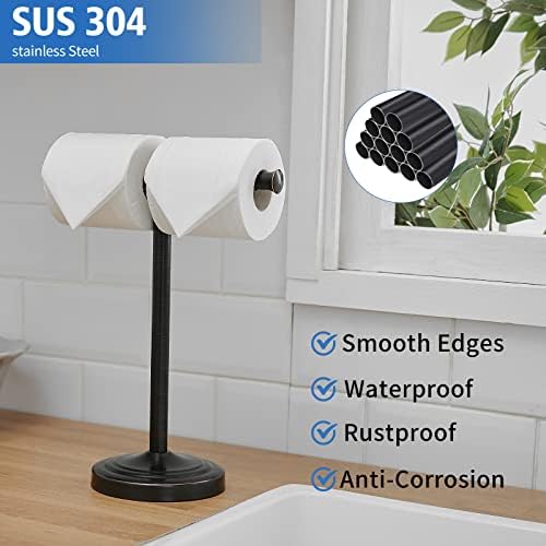 RUMOSE 13-Inch Oil Rubbed Bronze Towel Stand Space-Saving Towel Holder