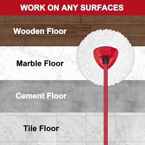 4-Pack Mop Heads Replacement for O-Ceda Easy Wrin Spin Mop