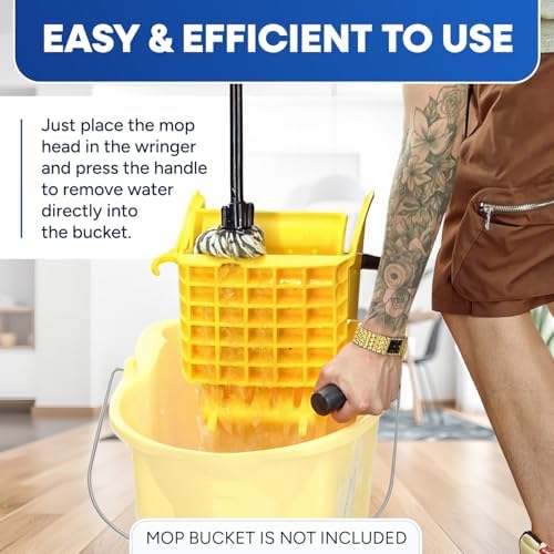 Essential Side Press Mop Bucket Replacement Yellow 26-35 Quart