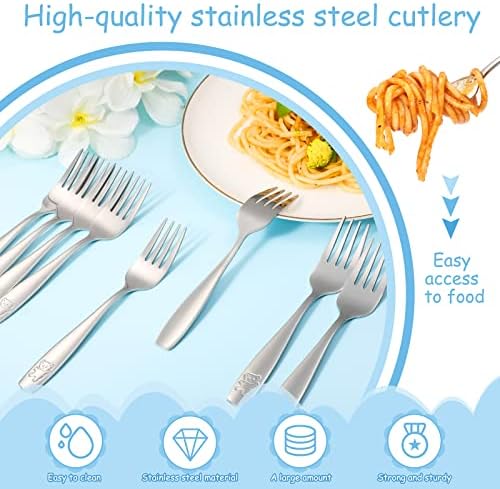 Pimoys 9-Piece Toddler Forks Kids Safe Flatware Set