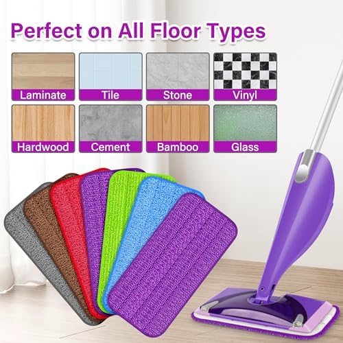 FORSPEEDER Reusable Mop Pads Machine Washable for Swiffer Wet Jet Spray Mop