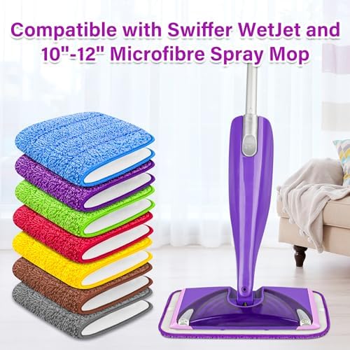 FORSPEEDER Reusable Mop Pads Machine Washable for Swiffer Wet Jet Spray Mop