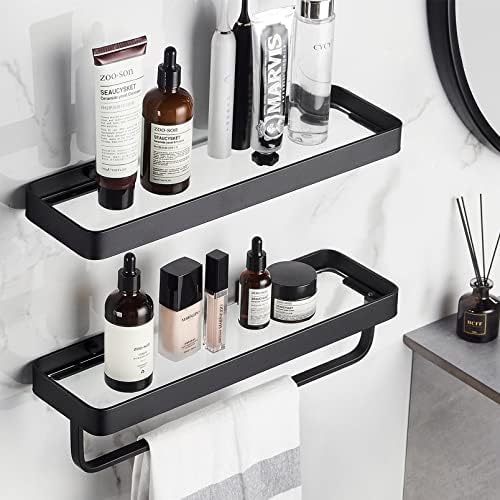 VOLPONE 2 Tier Bathroom Shelves Durable Glass Organizer for Bathroom