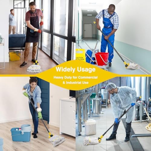 KeFanta Yellow Clamp Mop Handle Durable Easy to Install
