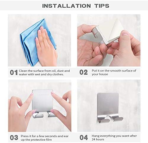 Razor Holder Hook Hanger Stand 2 Pack Self-Adhesive Stainless Steel